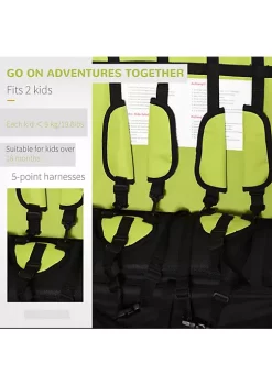 Aosom Elite 360 Swivel 2 In 1 Double Child Two Wheel Bicycle Cargo Trailer And Jogger With 2 Harnesses Green -Cheap Altea Milano Shop Belk 1003