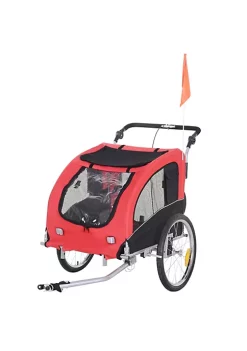 Aosom Dog Bike Trailer 2 In 1 Pet Stroller with Canopy and Storage Pockets Red -Cheap Altea Milano Shop Belk 1015
