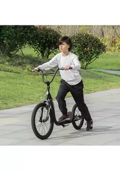 Aosom Youth Scooter Adjustable Height Front Rear Dual Brakes Inflatable Wheels 20 Inch 16 Inch for 10+ Years Black -Cheap Altea Milano Shop Belk 1035