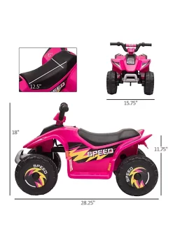Aosom 6V Kids Ride on ATV 4 Wheeler Electric Quad Toy Battery Powered Vehicle with Forward/ Reverse Switch for 3 5 Years Old Toddlers Pink -Cheap Altea Milano Shop Belk 1046