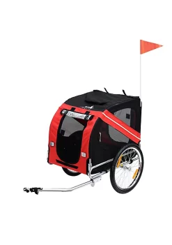 Aosom Dog Bike Trailer Pet Cart Bicycle Wagon Cargo Carrier Attachment for Travel with 3 Entrances Large Wheels for Off Road and Mesh Screen Red/ Black -Cheap Altea Milano Shop Belk 1050
