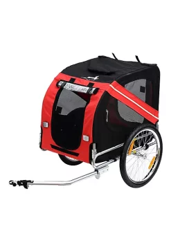 Aosom Dog Bike Trailer Pet Cart Bicycle Wagon Cargo Carrier Attachment for Travel with 3 Entrances Large Wheels for Off Road and Mesh Screen Red/ Black -Cheap Altea Milano Shop Belk 1052