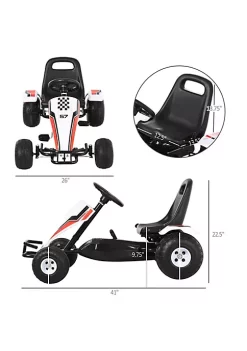Aosom Pedal Go Kart Children Ride on Car Racing Style with Adjustable Seat Plastic Wheels Handbrake and Shift Lever Black -Cheap Altea Milano Shop Belk 1055