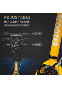 Aosom Youth Scooter Kick Scooter with Adjustable Handlebars Double Brakes 16" Inflatable Rubber Tires Basket Cupholder Mudguard Ages 5 12 years old Orange -Cheap Altea Milano Shop Belk 1071