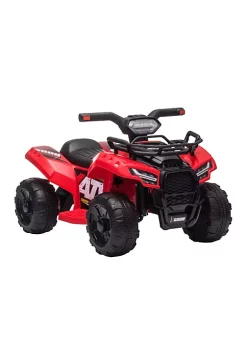 Aosom Kids Ride on ATV Four Wheeler Car with Real Working Headlights 6V Battery Powered Motorcycle for 18 36 Months Red