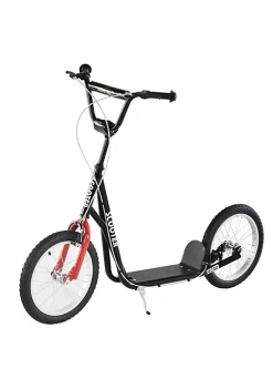 Aosom Youth Scooter Kick Scooter for Kids 5+ with Adjustable Handlebar Front and Rear Dual Brakes Inflatable Wheels Black -Cheap Altea Milano Shop Belk 1079