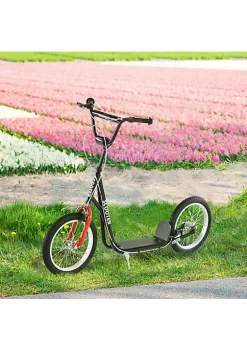 Aosom Youth Scooter Kick Scooter for Kids 5+ with Adjustable Handlebar Front and Rear Dual Brakes Inflatable Wheels Black -Cheap Altea Milano Shop Belk 1081