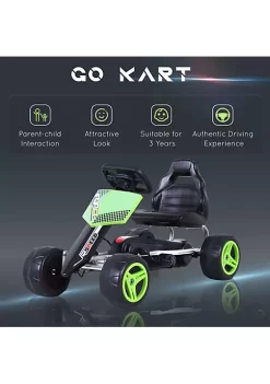 Aosom Kids Go Kart 4 Wheeled Ride On Pedal Car Racer for 3 years for Boys and Girls Outdoor Green -Cheap Altea Milano Shop Belk 1089