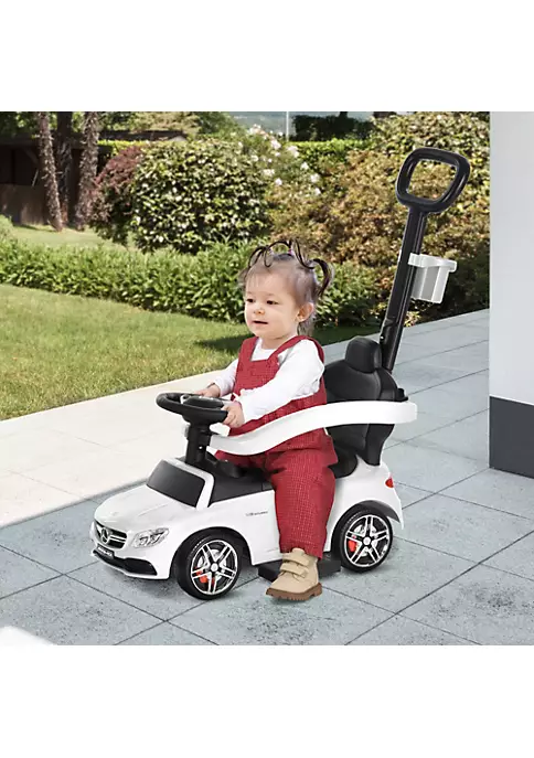 Aosom Push Cars for Toddlers Ride On and Push Car Stroller Sliding Walking Car with Underneath Storage Compartment and Working Steering Wheel White 4 Aosom Push Cars for Toddlers Ride On and Push Car Stroller Sliding Walking Car with Underneath Storage Compartment and Working Steering Wheel White - Image 2