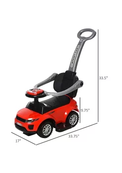 Aosom 3 In 1 Push Cars for Toddlers Kid Ride on Push Car Stroller Sliding Walking Car with Horn Music Light Function Secure Bar Ride on Toy for Boy Girl 1 3 Years Old Red -Cheap Altea Milano Shop Belk 1098