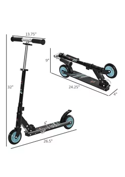 Aosom One click Folding Kids Kick Scooter w/ Adjustable Handlebar Push Rider with Kickstand Dual Brake System Durable Wheels and Sturdy Bearings for Boys and Girls Black -Cheap Altea Milano Shop Belk 1128
