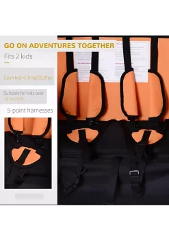 Aosom Elite 360 Swivel 2 In 1 Double Child Two Wheel Bicycle Cargo Trailer And Jogger With 2 Safety Harnesses Orange -Cheap Altea Milano Shop Belk 1144