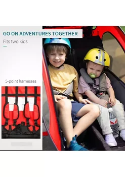 Aosom 2 in 1 Folding Child Bike Trailer and Baby Stroller with Safety Flag Light Reflectors and 5 Point Harness Red -Cheap Altea Milano Shop Belk 1149