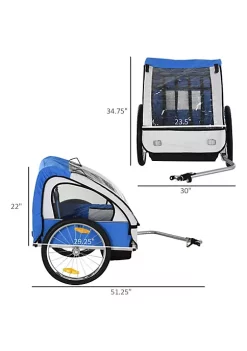 Aosom 2 Seat Kids Child Bicycle Trailer with a Strong Steel Frame 5 Point Seat Harnesses and Comfortable Seat Blue 8 Aosom 2 Seat Kids Child Bicycle Trailer with a Strong Steel Frame 5 Point Seat Harnesses and Comfortable Seat Blue -Cheap Altea Milano Shop Belk 1158