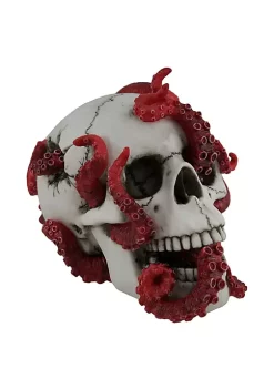Cheap Altea Milano Shop 43 Veronese Design The Abyss Lurks Within Red Octopus Inhabiting a Human Skull Statue