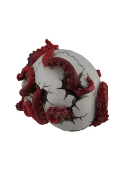 Veronese Design The Abyss Lurks Within Red Octopus Inhabiting a Human Skull Statue -Cheap Altea Milano Shop Belk 21