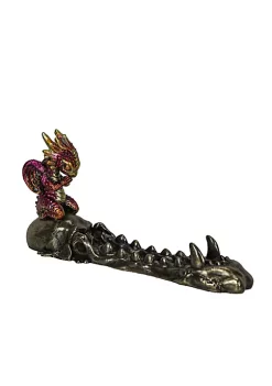Veronese Design Dragonling Bronze Finish Baby Dragon on Skull Stick Incense Holder -Cheap Altea Milano Shop Belk 259
