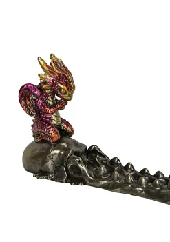 Veronese Design Dragonling Bronze Finish Baby Dragon on Skull Stick Incense Holder -Cheap Altea Milano Shop Belk 260
