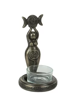 Veronese Design Wiccan Spiral Triple Moon Goddess Bronze Finished Tealight Candle Holder -Cheap Altea Milano Shop Belk 271