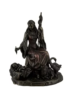 Veronese Design Frigga Norse Goddess of Destiny Love and Marriage w/Infant Animals & Spindle