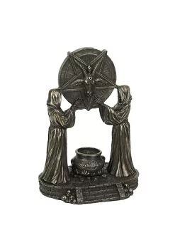 Veronese Design Sigil of Baphomet Ritual Altar Bronze Finish Backflow Incense Burner 7 Inches High
