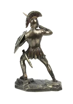 Veronese Design Trojan Hero Warrior Hector of Troy Holding Spear and Shield Tabletop Statue -Cheap Altea Milano Shop Belk 415