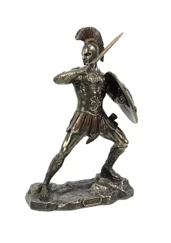 Veronese Design Trojan Hero Warrior Hector of Troy Holding Spear and Shield Tabletop Statue -Cheap Altea Milano Shop Belk 417