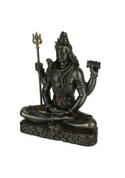 Veronese Design Hindu God Shiva Lord of Divine Energy Holding Trident and Damaru Statue