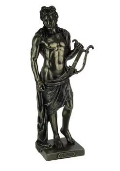 Veronese Design Polyresin Posing Greek God Apollo Holding His Lyre Statue