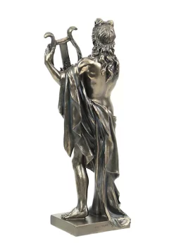 Veronese Design Classic Ancient Greek God Apollo Holding Lyre Bronze Finished Tabletop Statue -Cheap Altea Milano Shop Belk 447