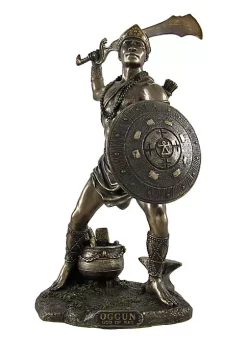 Veronese Design Bronzed Oggun God of War, Iron and Hunting Statue -Cheap Altea Milano Shop Belk 459
