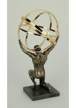Veronese Design Bronze and Gold Finish Atlas Carrying Celestial Sphere Statue -Cheap Altea Milano Shop Belk 470