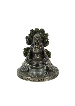Veronese Design Celtic Goddess Danu Mother Earth Bronze Finished Tealight Candle Holder