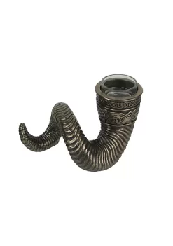 Veronese Design Nordic Viking Ram Horn Bronze Finished Tealight Candle Holder