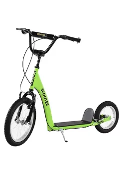 Aosom Youth Scooter Kick Scooter for Kids 5+ with Adjustable Handlebar Front and Rear Dual Brakes Inflatable Wheels Green -Cheap Altea Milano Shop Belk 665