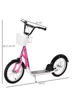 Aosom Youth Scooter Kick Scooter with Adjustable Handlebars Double Brakes 16" Inflatable Rubber Tires Basket Cupholder Mudguard Ages 5 12 years old Pink 9 Aosom Youth Scooter Kick Scooter with Adjustable Handlebars Double Brakes 16" Inflatable Rubber Tires Basket Cupholder Mudguard Ages 5 12 years old Pink -Cheap Altea Milano Shop Belk 668