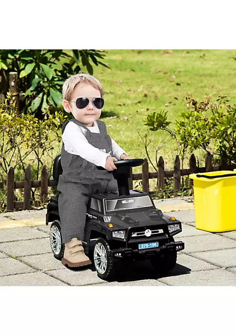 Aosom Ride on Sliding Car Toy SUV Style Baby Toddler Foot to Floor Slider Stroller w/ Horn Music Working Lights Hidden Storage Anti overturning System Black 5 Aosom Ride on Sliding Car Toy SUV Style Baby Toddler Foot to Floor Slider Stroller w/ Horn Music Working Lights Hidden Storage Anti overturning System Black - Image 3