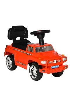 Aosom Ride on Sliding Car Toy SUV Style Baby Toddler Foot to Floor Slider Stroller w/ Horn Music Working Lights Hidden Storage Anti overturning System Red