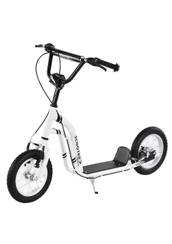 Aosom Youth Scooter Front and Rear Caliper Dual Brakes 12 Inch Inflatable Front Wheel Ride On Toy For Age 5+ White -Cheap Altea Milano Shop Belk 695