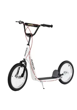 Aosom Youth Scooter Kick Scooter for Kids 5+ with Adjustable Handlebar Front and Rear Dual Brakes Inflatable Wheels White -Cheap Altea Milano Shop Belk 705