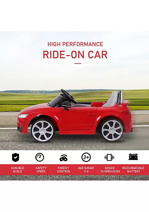Aosom 6V Kids Electric Ride On Car Licensed Audi TT RS with One Seat and Remote Control for Kids 3 6 Years Old Red 6 Aosom 6V Kids Electric Ride On Car Licensed Audi TT RS with One Seat and Remote Control for Kids 3 6 Years Old Red - Image 4