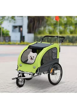 Aosom Dog Bike Trailer 2 In 1 Pet Stroller with Canopy and Storage Pockets Green -Cheap Altea Milano Shop Belk 724