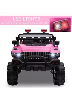 Aosom Kids Ride On Car 12V RC 2 Seater Police Truck Electric Car For Kids with Full LED Lights MP3 Parental Remote Control (Pink) -Cheap Altea Milano Shop Belk 736