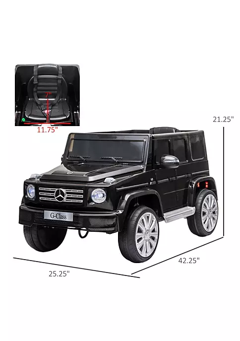 Aosom 12V Mercedes Benz G500 Battery Kids Ride On Car with Remote Control Bright Headlights and Working Suspension 5 Aosom 12V Mercedes Benz G500 Battery Kids Ride On Car with Remote Control Bright Headlights and Working Suspension - Image 3