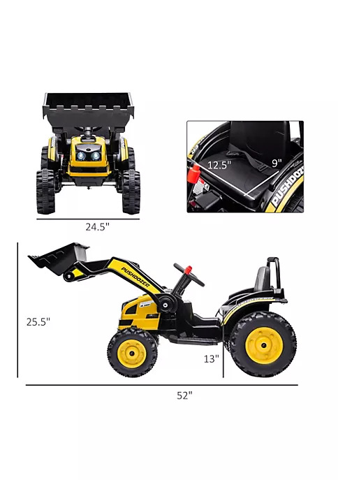 Aosom Kids' Ride on Construction Excavator Rechargeable Battery Powered Truck with Realistic Sound and Headlights Yellow 6 Aosom Kids' Ride on Construction Excavator Rechargeable Battery Powered Truck with Realistic Sound and Headlights Yellow - Image 4