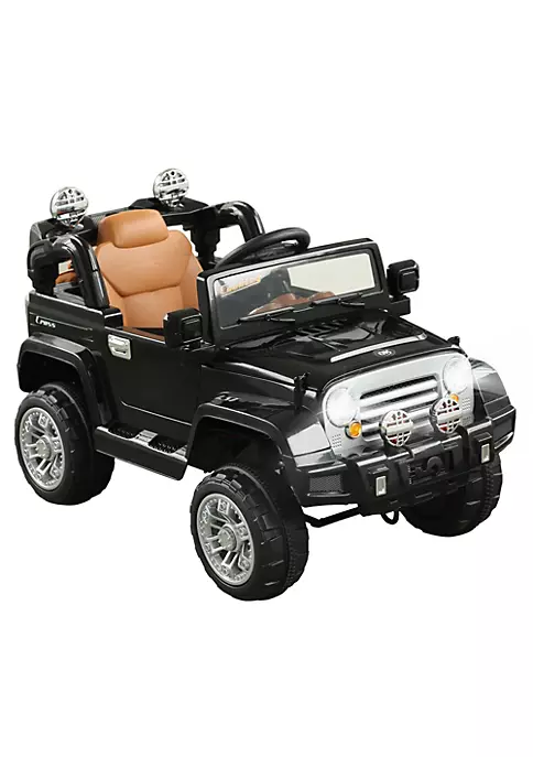Aosom Kids Ride on Car Off Road Truck with MP3 Connection Working Horn Steering Wheel and Remote Control 12V Motor Black 3 Aosom Kids Ride on Car Off Road Truck with MP3 Connection Working Horn Steering Wheel and Remote Control 12V Motor Black