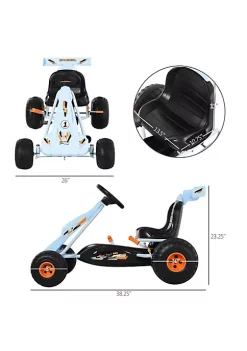 Aosom Pedal Go Kart Children Ride on Car Cute Style with Adjustable Seat Plastic Wheels Handbrake and Shift Lever White -Cheap Altea Milano Shop Belk 761