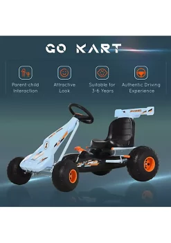 Aosom Pedal Go Kart Children Ride on Car Cute Style with Adjustable Seat Plastic Wheels Handbrake and Shift Lever White -Cheap Altea Milano Shop Belk 762