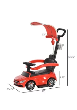 Aosom 3 in 1 Push Cars for Toddlers Ride on Push Car Stroller Sliding Walking Car with Sun Canopy Horn Sound Safety Bar Cup Holder Ride on Toy for 12 36 Months Red -Cheap Altea Milano Shop Belk 771