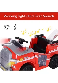 Aosom 6V Electric Ride On Fire Truck Vehicle for Kids with Remote Control Music Lights and Ladder -Cheap Altea Milano Shop Belk 807